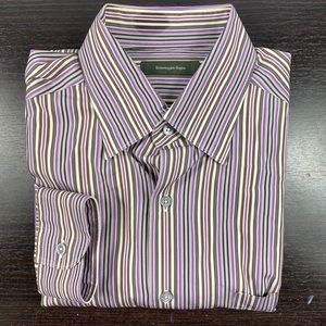 Ermenegildo Zegna Large purple stripe dress shirt